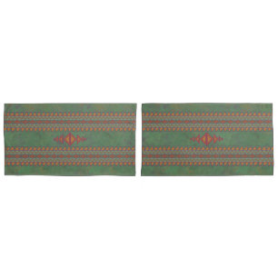 Southwest Sagebrush Green Geometric Design Pillow  Pillowcase