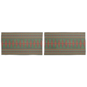 Southwest Sagebrush Green Geometric Design Pillowcase