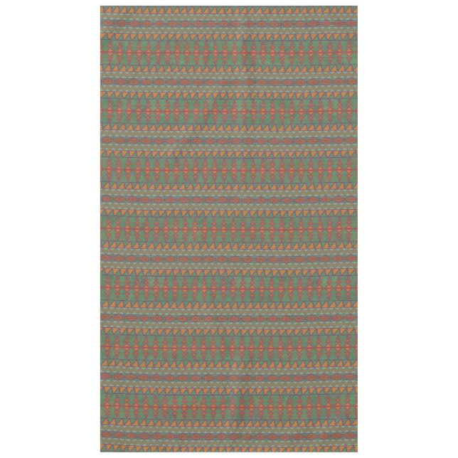 Southwest Sagebrush Green Geometric Design Tablecloth (Front)