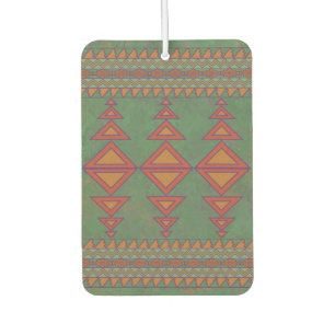 Southwest Sagebrush Green Orange Geometric Design  Car Air Freshener