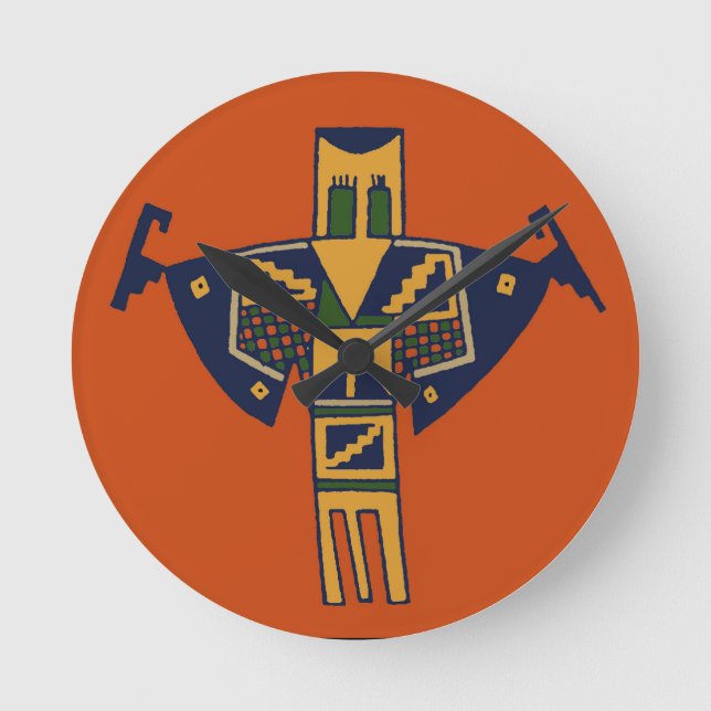 Southwest Shaman Spirit Round Clock (Front)