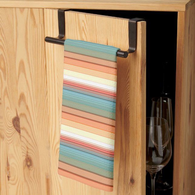 Southwest Stripes Muted Colour Tea Towel (Thirds Fold)