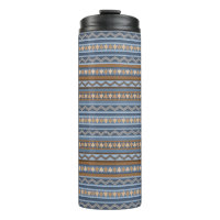 Southwest Style Blue and Brown Geometric Pattern