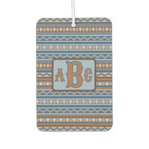 Southwest Style Blue Brown Geometric Personalised Car Air Freshener