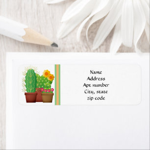 Southwest Style Cactus Return Address Label