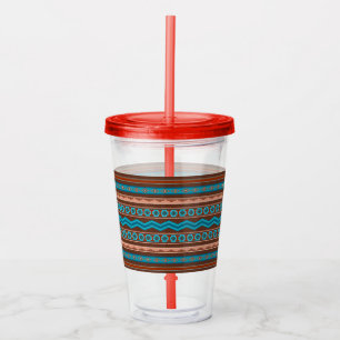 Southwest Style Geometric Cameron Gorge Design Acrylic Tumbler