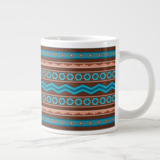 Southwest Style Geometric Cameron Gorge Design Large Coffee Mug (Right)
