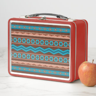 Southwest Style Geometric Cameron Gorge Design Metal Lunch Box
