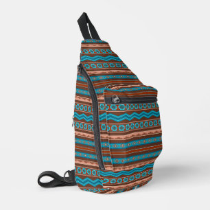 Southwest Style Geometric Cameron Gorge Design Sling Bag