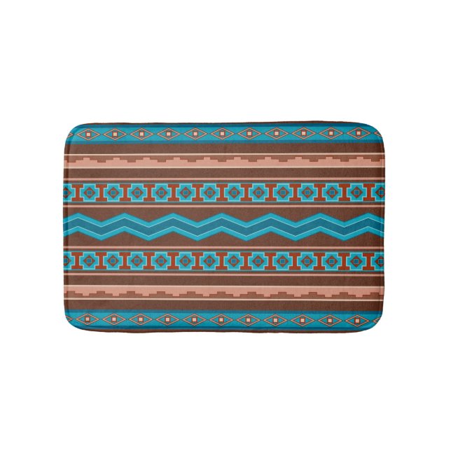 Southwest Style Geometric Cameron Gorge Design Sm Bath Mat (Front)
