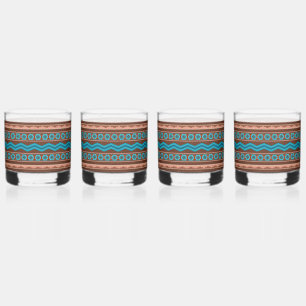 Southwest Style Geometric Cameron Gorge Design Whiskey Glass