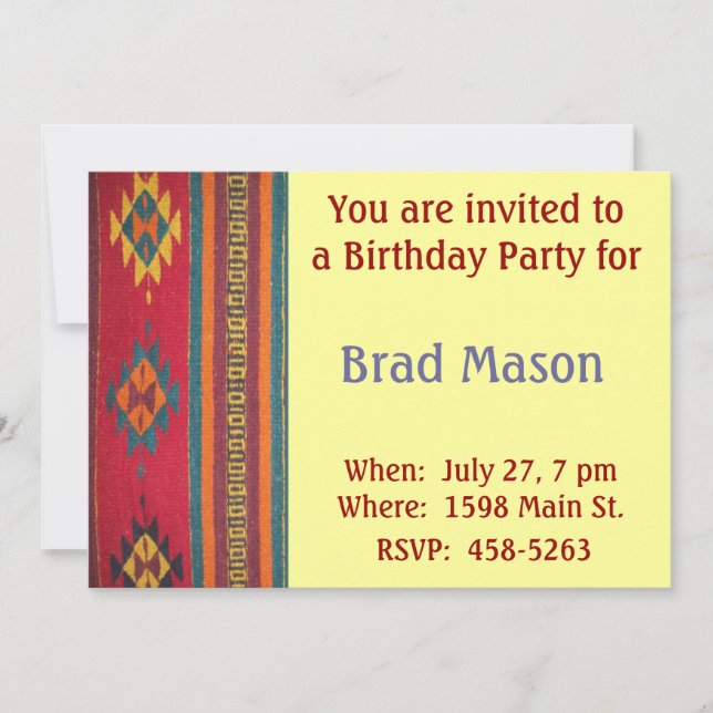 Southwest Style Invitation (Front)