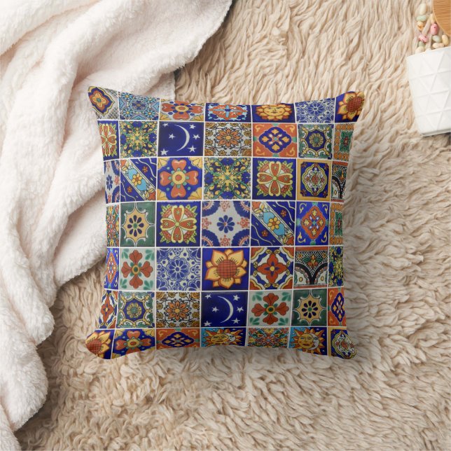 Southwest Style Talavera Tile Image Pillowcase Set Cushion (Blanket)