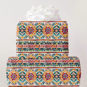 Southwest Style Watercolor Colourful Birthday Wrapping Paper