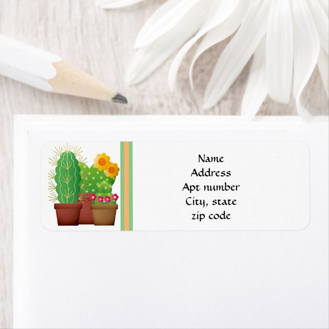 Southwest Succulent Cactus Return Address Label (Insitu)