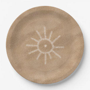 Southwest Sun Petroglyph Paper Plate