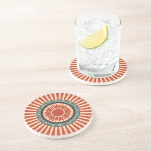 Southwest Sun Tribal Mandala Wall Clock Coaster