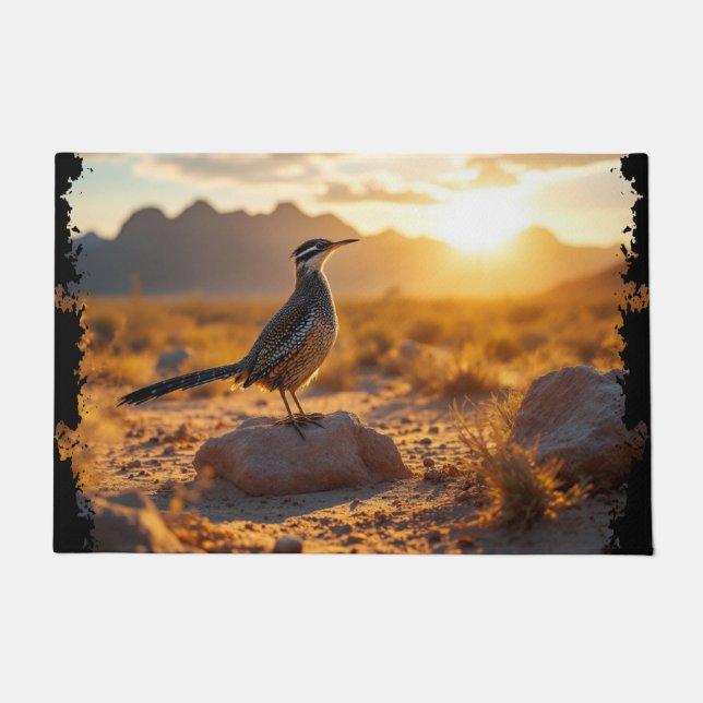 Southwest Sunrise Arizona Roadrunner Doormat (Front)