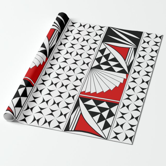 Southwest Sunrise in Red Wrapping Paper (Unrolled)