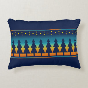 Southwest Sunset Pines Blue Decorative Cushion