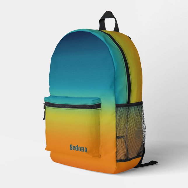 Southwest Sunset Sky Colours Personalised Printed Backpack (Back Corner Right)