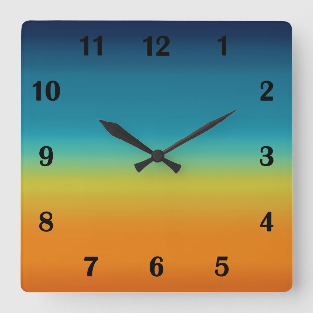 Southwest Sunset Square Wall Clock (Front)