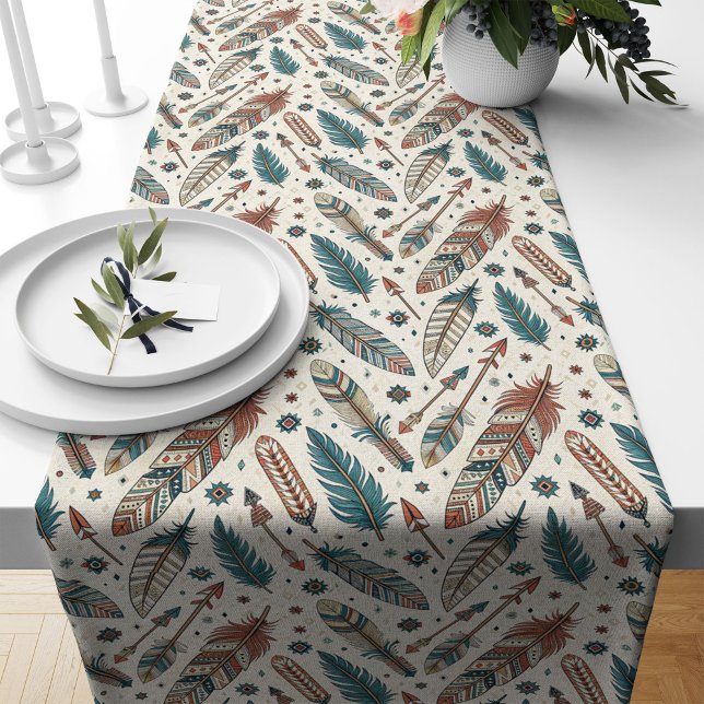 Southwest Table Runner Feathers Arrows Motif (Southwest Table Runner Feathers Arrows Motif)
