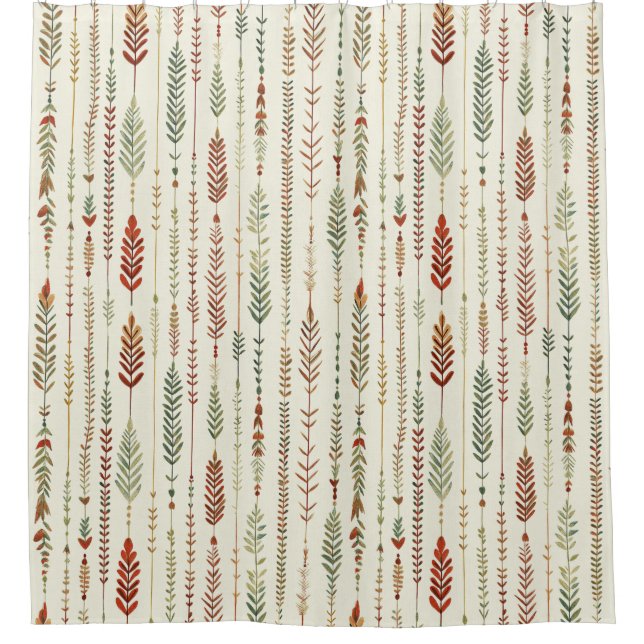 Southwest Terra Cotta Boho Shower Curtain (Front)