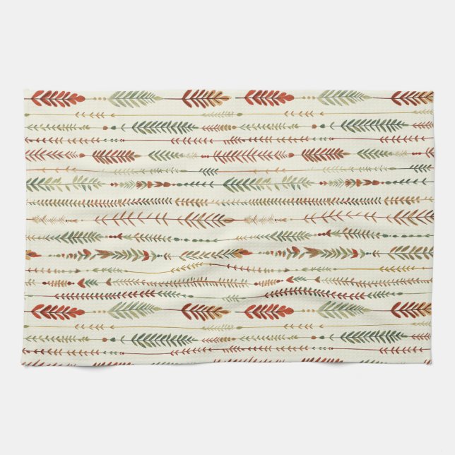 Southwest Terra Cotta Boho Tea Towel (Horizontal)