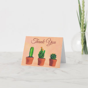 Southwest Theme Potted Plants Thank You Card
