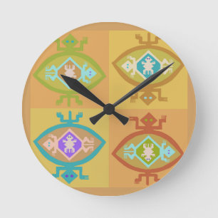 Southwest Tortuga Family Round Clock