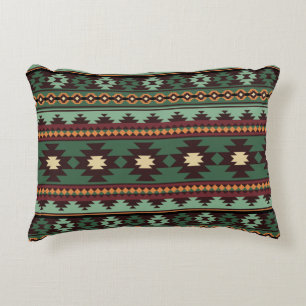 Southwest tribal green brown decorative cushion