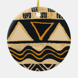 Southwest Tribal Native American Design Ceramic Tree Decoration
