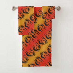 Southwest Tribal Pattern Kokopelli Design Bath Towel Set