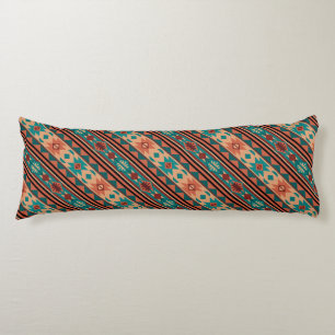 Southwest Tribal Pattern Turquoise Terracotta Body Cushion