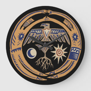 Southwest Tribal Rain Dance  Large Clock