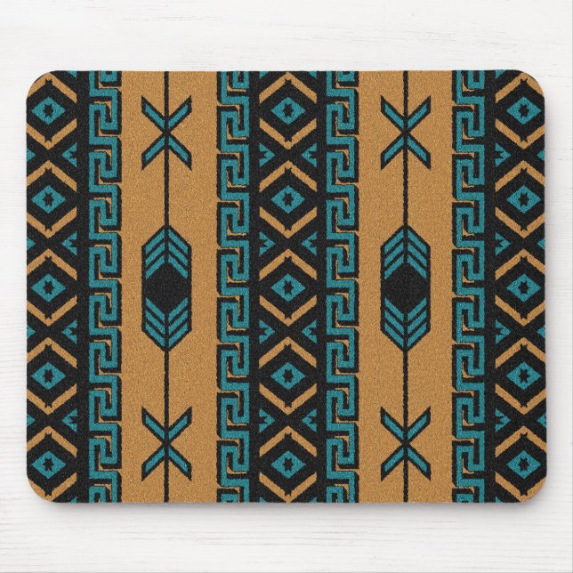 Southwest Turquoise  Aztec Pattern Mouse Pad (Front)