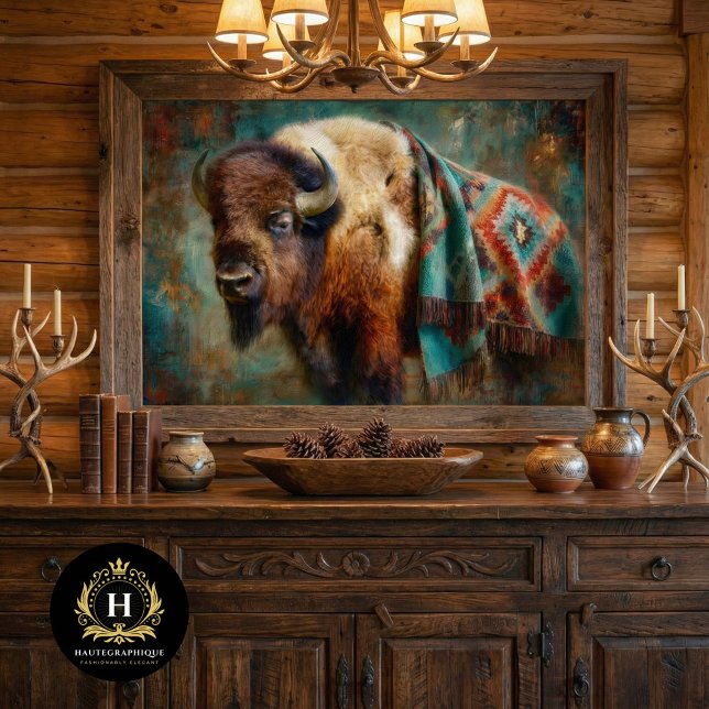 Southwest Turquoise Bison Portrait Tissue Paper (Creator Uploaded)