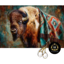 Southwest Turquoise Bison Portrait
