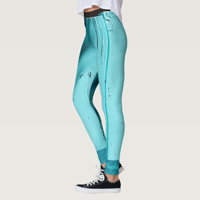 Southwest Turquoise Door Leggings, with Name Leggings (Left)