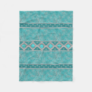 Southwest Turquoise Fleece Blanket