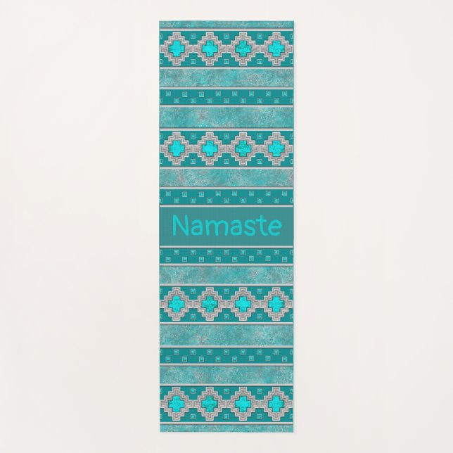 Southwest Turquoise Personalised Yoga Mat (Front)
