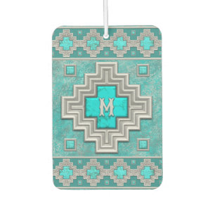 Southwest Turquoise Stone Geometric Personalised Car Air Freshener
