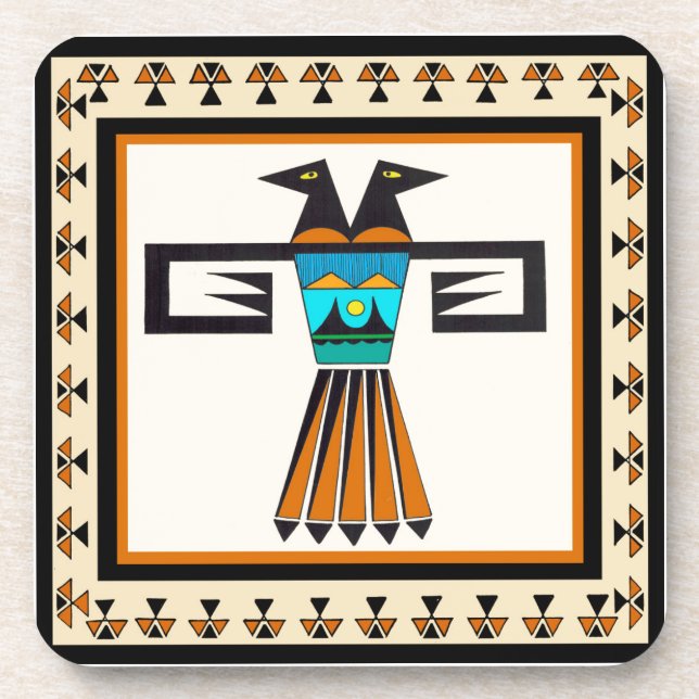Southwest Twin Bird Head Coaster (Front)