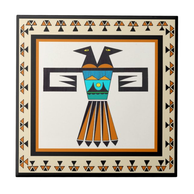 Southwest Twin Bird Head Tile (Front)