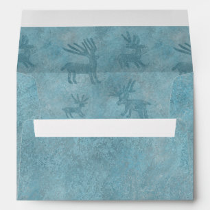 Southwest Winter Deer Blue Envelope