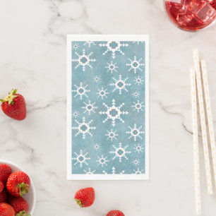 Southwest Winter Geometric Snowflakes Pattern Napkin