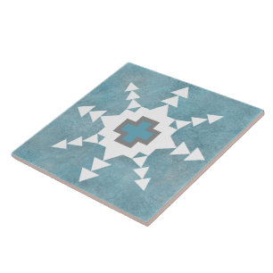 Southwest Winter Snowflake Ceramic Tile
