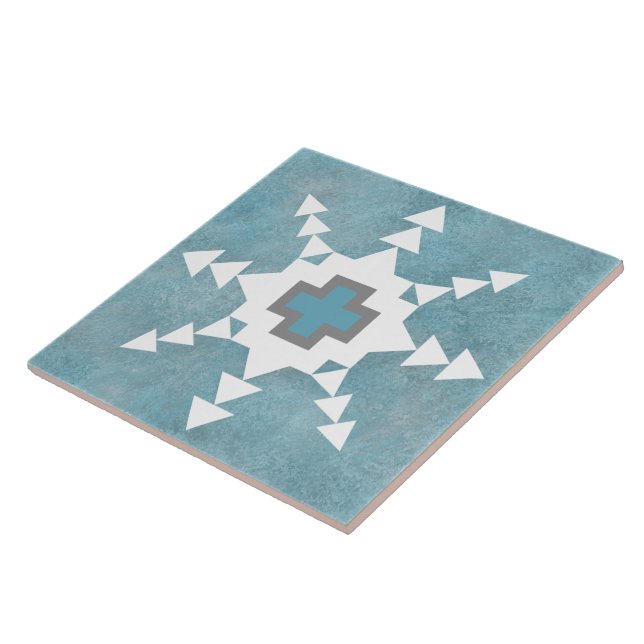 Southwest Winter Snowflake Ceramic Tile (Side)