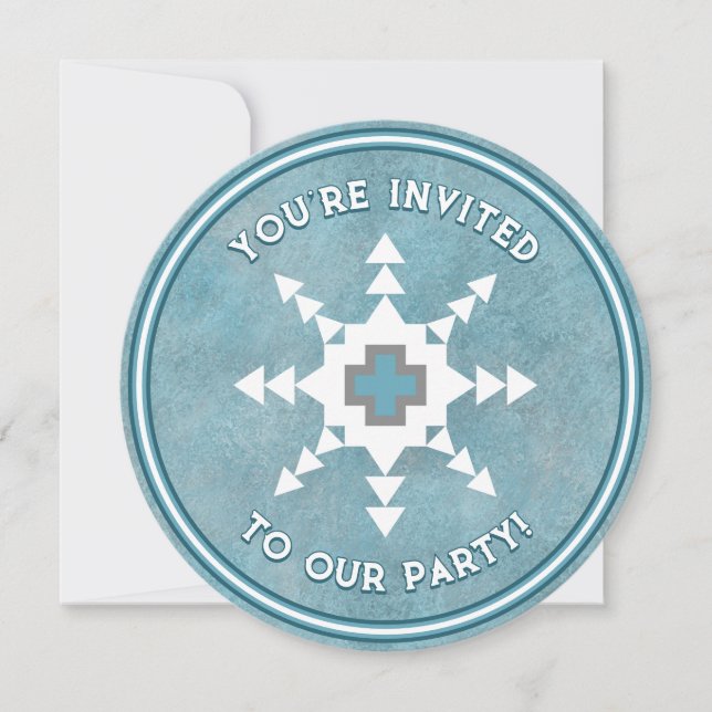 Southwest Winter Snowflake Personalised Invitation (Front)